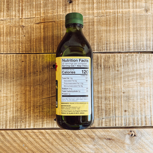 Bragg's Organic Extra Virgin Olive Oil - Glass bottle